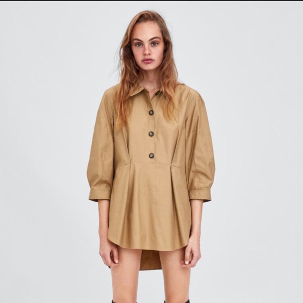 Zara Asymmetric shirt with buttons